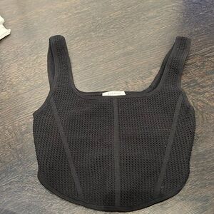 ARITZIA Babaton contour knit bustier corset top in black size s